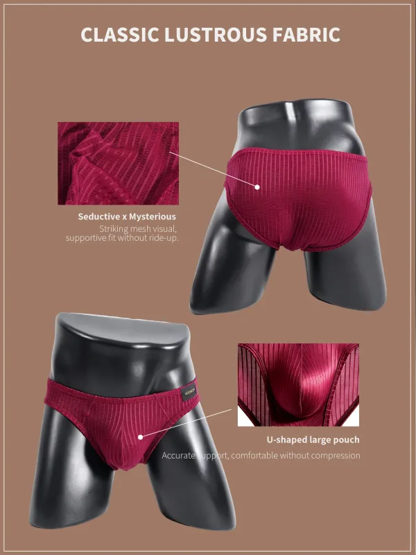 Quần Lót Nam Gân Họa Tiết Nam Ngắn Nylon Elastane Quần Lót Nhẹ Mỏng Thoải Mái Nam Tam Giác Quần Lót M‑XXL — image 14