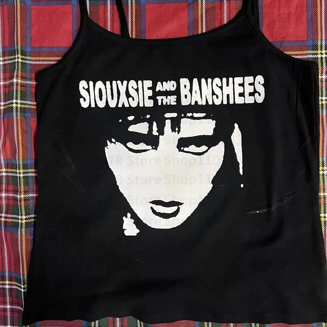 Women Gothic Spider Web Print Cami Tank Top Sleeveless Spaghetti Strap Y2K Slim Cropped Camisole Dark Punk Streetwear Tops — image 5