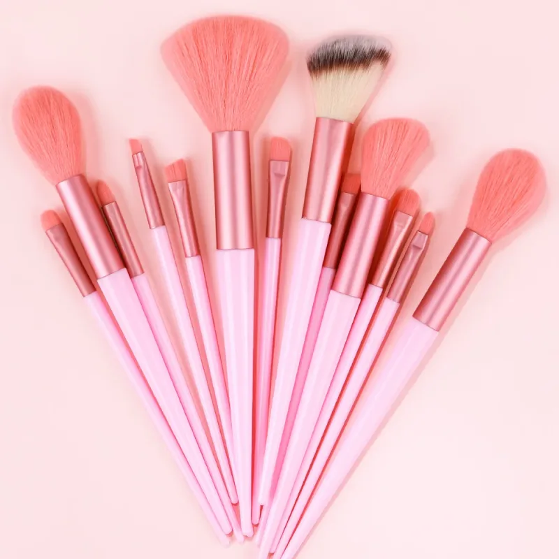 Conjunto de pincéis de maquiagem, 13 peças, sombra, base, iluminador, blush, corretivo, feminino, ferramenta de beleza macia, esponjas de beleza, polegar — image 9