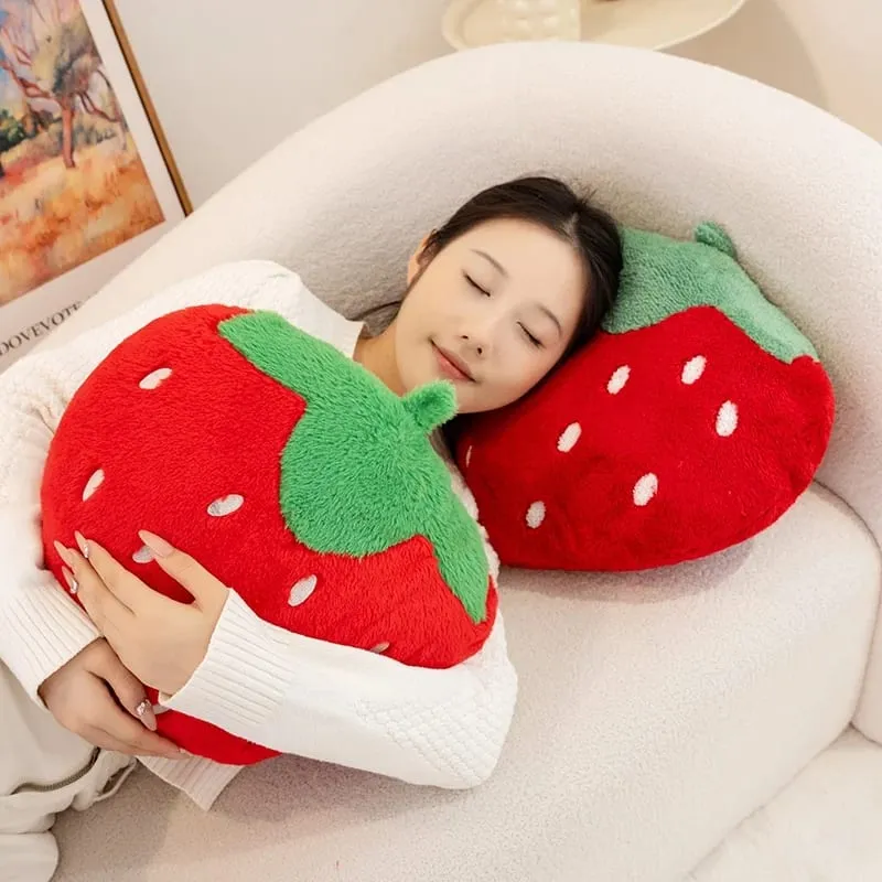 Bantal Stroberi Boneka Lembut Mainan Mewah Sofa Stroberi Sweety Bantal Peluk untuk Bantal Rumah Hadiah Ulang Tahun Tema Buah — image 3