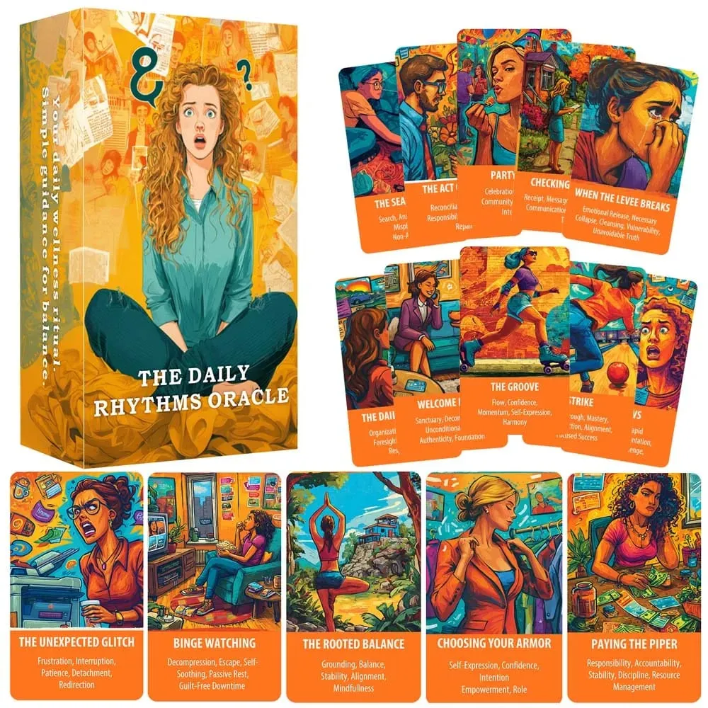 56 cartas os ritmos diários oracle deck 13x8 cm construir conexão interna compreensão mudanças de vida jogo de cartas visão espiritual — image 1