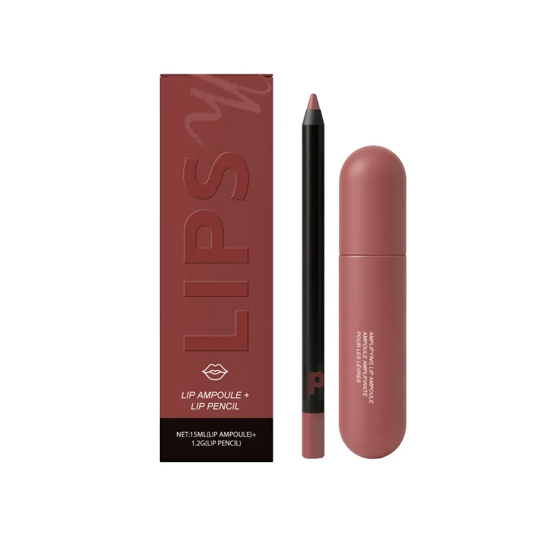 Conjunto de lápis lipliner fosco à prova d'água, longa duração, sem secagem, forro perfeito, preenchimento labial, hidratante, cor labial rechonchuda, cuidados com os lábios — image 9