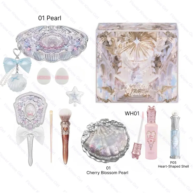 Flower Knows Full Makeup Kit Luxusní dárková krabička Paletka očních stínů Blush Krém na rty Krém na ruce Zrcátko do vlasů Přívěsek taštička s klipem Cute Beauty Cos — image 12