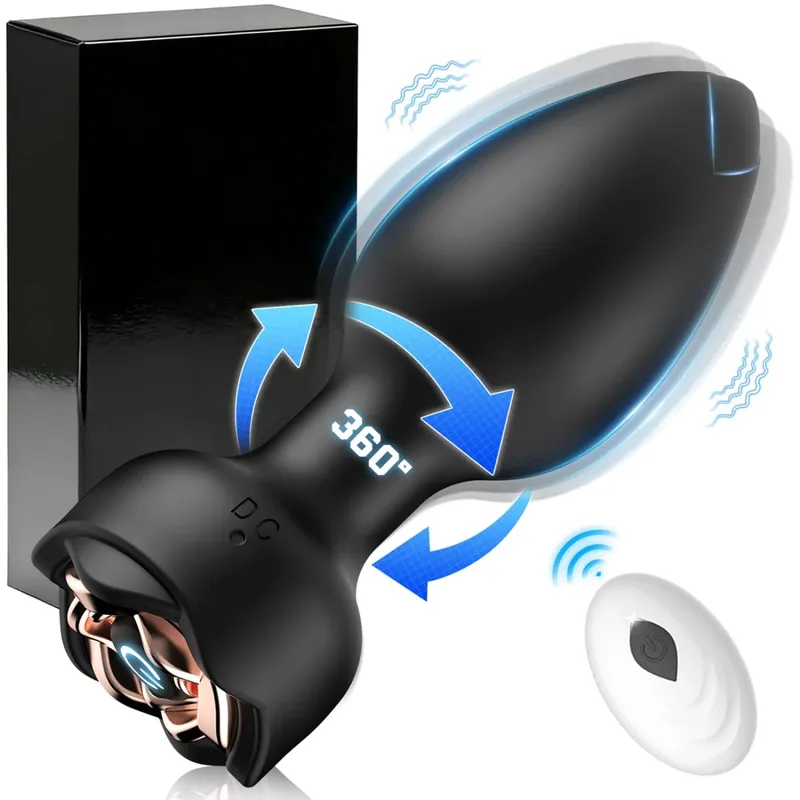 Drahtlose Steuerung 360° Rotation Wackelvibrator Butt Plug für Männer Prostatamassagegerät Homosexuell Analvibrator Analplug Erwachsene Sexspielzeug — image 9