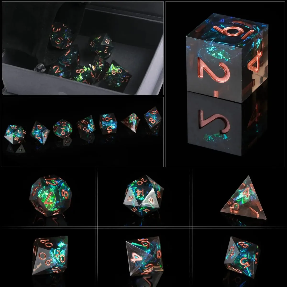 Set Dadu DND Resin Sharp Edge untuk Dungeons and Dragons Role Playing dan Permainan Meja — image 4