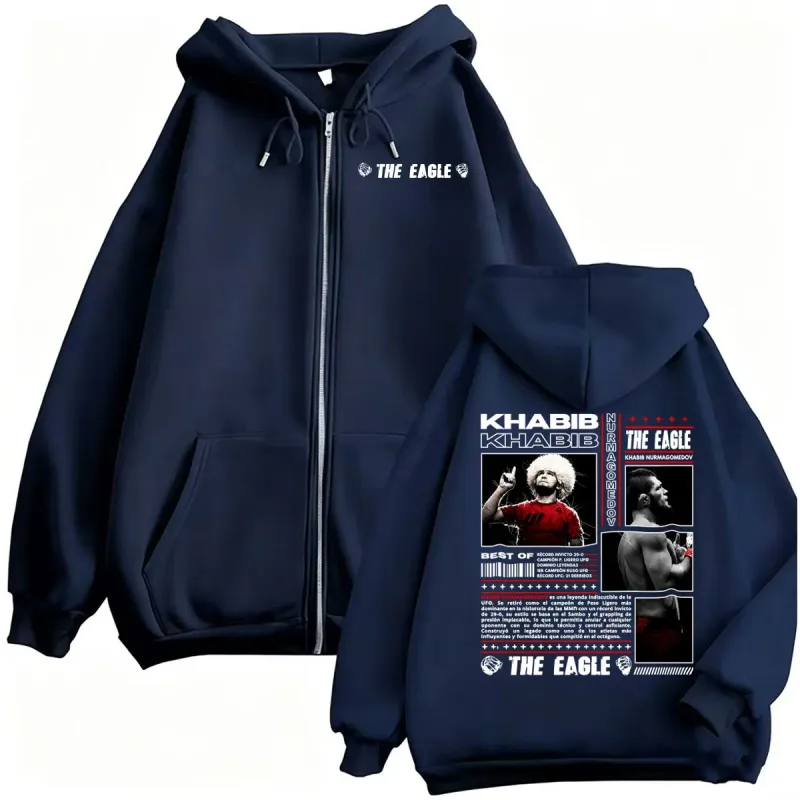The Eagle Khabib Nurmagomedov Fan Gifts Zipper Hoodies Men Women Fashion Classic Jacket Sweatshirt High Quality Zip Up Pullovers — image 3