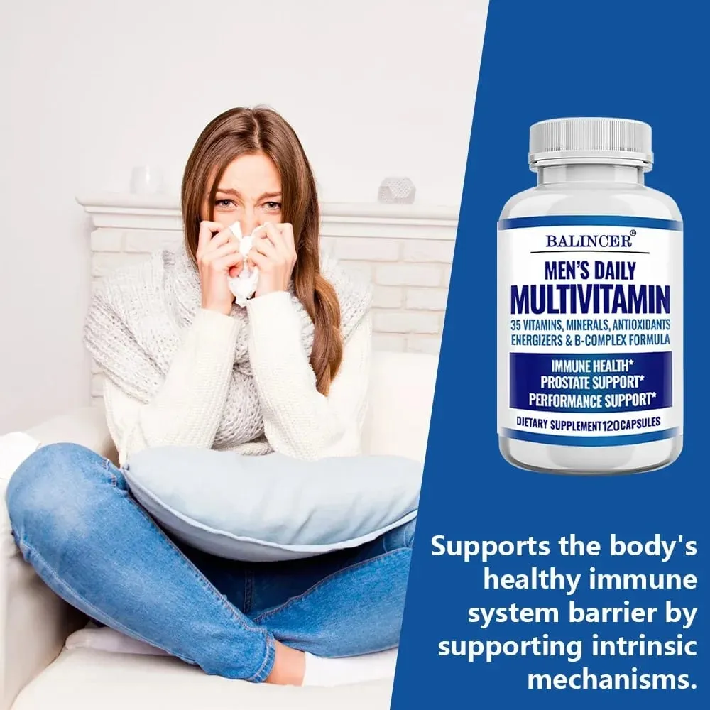 Men's Multivitamin - Improves Bone Strength Supports Energy & Endurance Enhances Cognition Supports Brain Eye and Heart Health