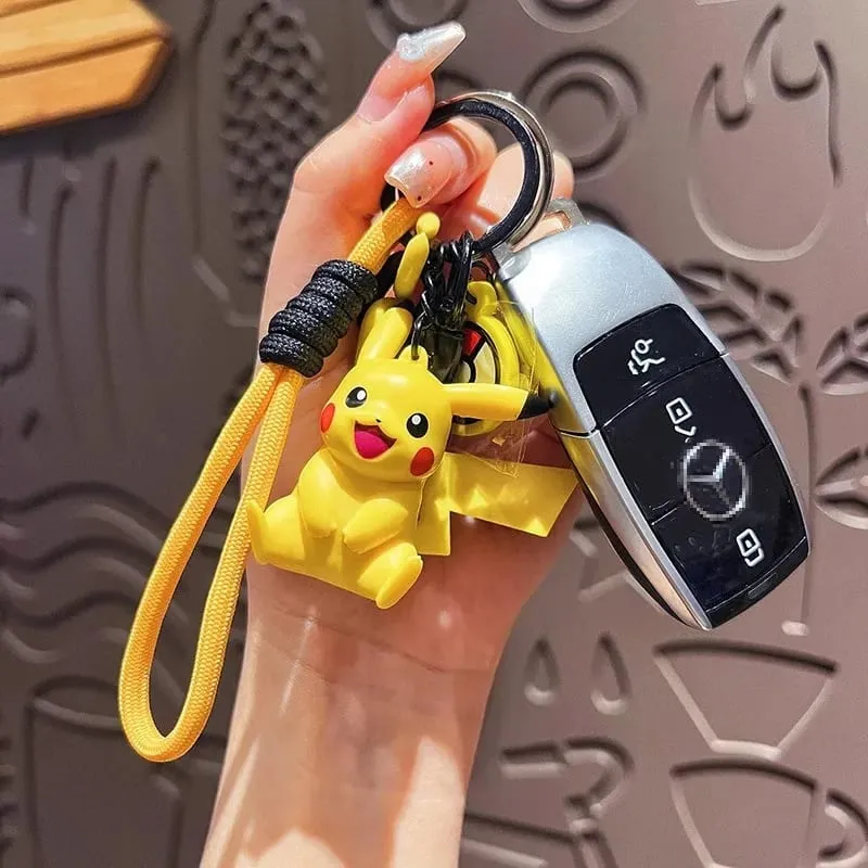 Genuine Pokemon Keychain Pikachu Gengar Sylveon Sprigatito Quaxly Fuecoco Anime Action Figure Toy Keyring Fragrance Pendant Gift — image 4