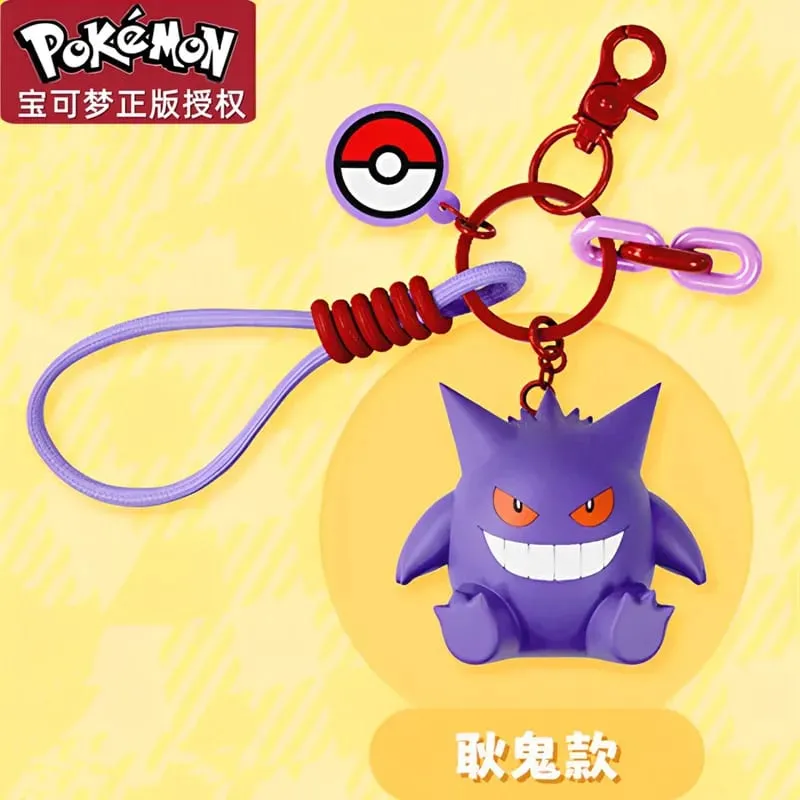 Genuine Pokemon Keychain Pikachu Gengar Sylveon Sprigatito Quaxly Fuecoco Anime Action Figure Toy Keyring Fragrance Pendant Gift — image 3