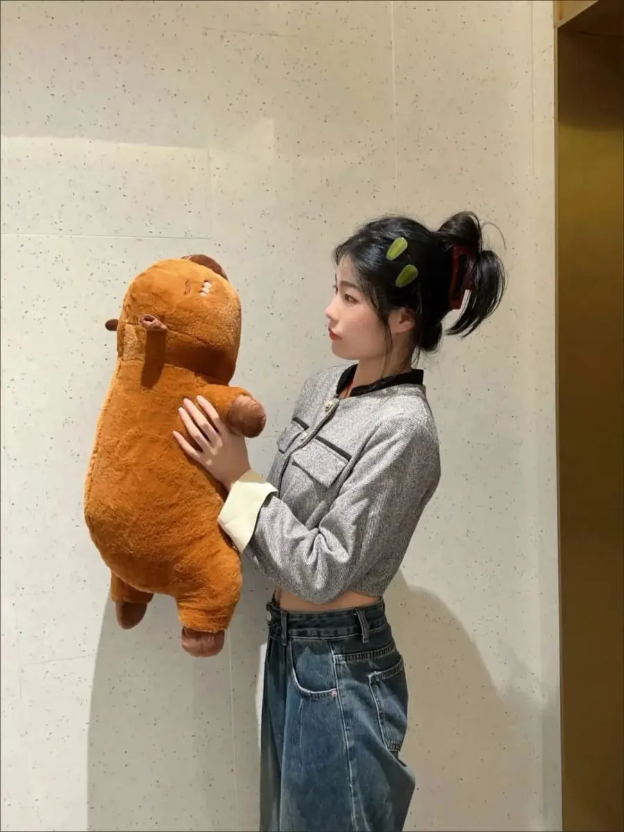 Kawaii Capybara Long Sleep Pillow Stuffed Capibara Plushie Cute Fluffy Doll Soft Sofa Cushion Nap Sleeping Toys for Home Bed — image 9