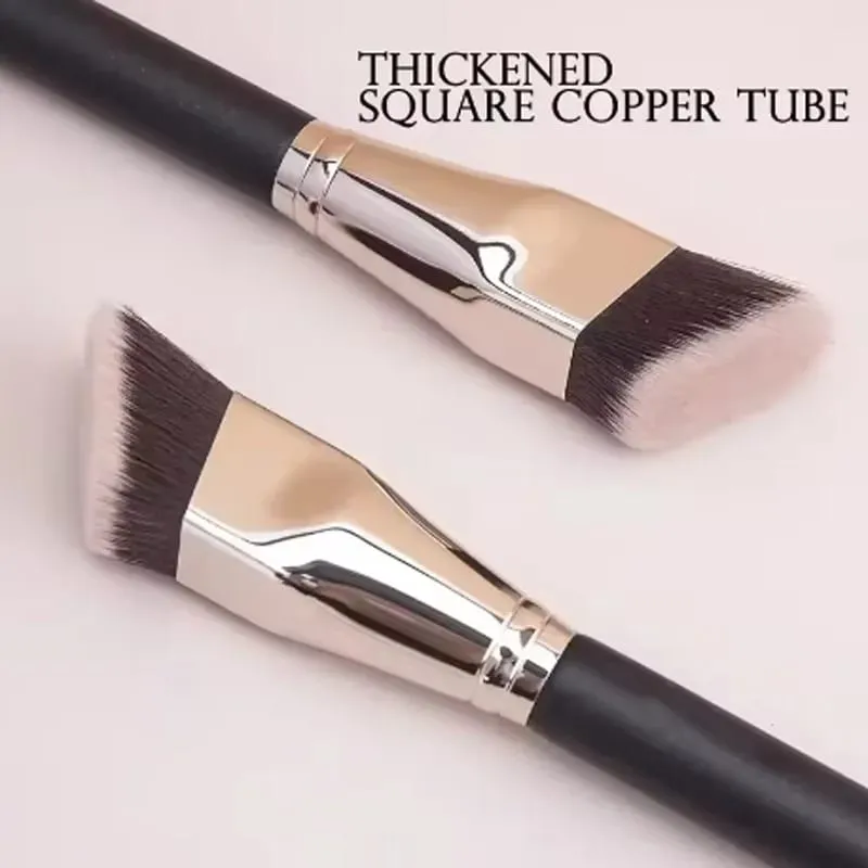 Pinceau de maquillage à tête plate biseautée, 1 pièce, pour fond de teint, Contour trapézoïdal, outils de maquillage professionnels pour débutants — image 5