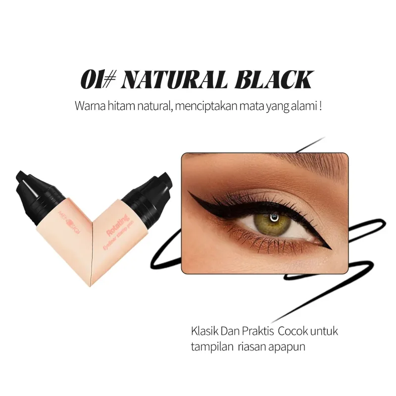 2 i 1 Roterende Eyeliner Stempel Glat Vandtæt Langtidsholdbar Smudsafvisende Eyeliner