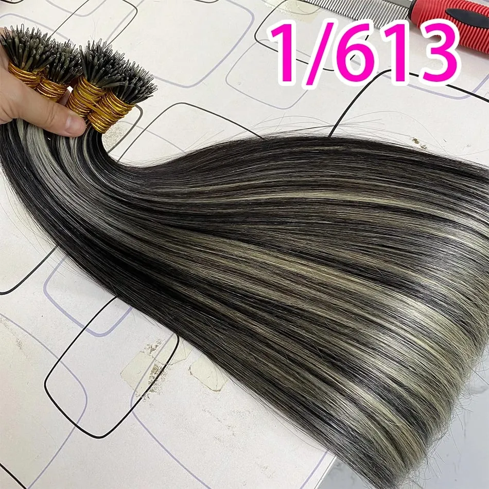 ไมโครแหวนต่อผมO Mbre 100%เวอร์จินมนุษย์ต่อผมนาโนแหวนไมโครลูกปัดเคล็ดลับหนาเต็มหัว18 "-30"extensiónes — image 6