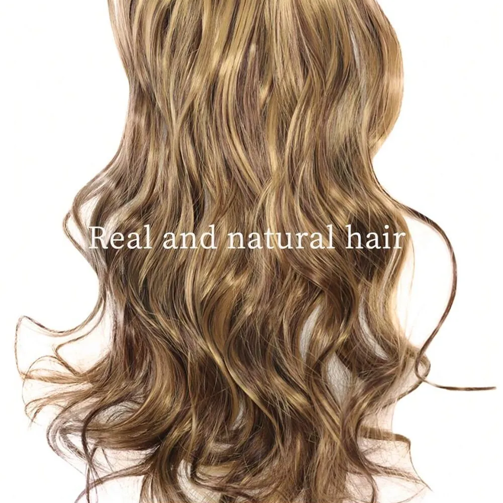 7 Clips In Hair Extensions Long Wave Hairstyle Blck 20inch Natural Synthetic Hair Daily Use Hairpiece For Women — image 5