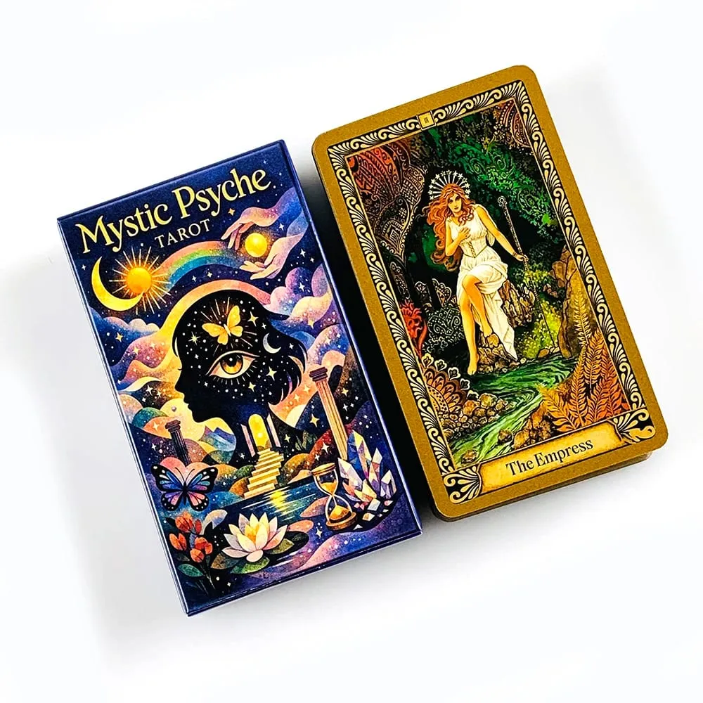 Mystic Psyche Tarot Deck English Divination Cards Mystical Cosmic Butterfly Crystal Theme Fortune Telling Board Game Tarot Cards — image 2