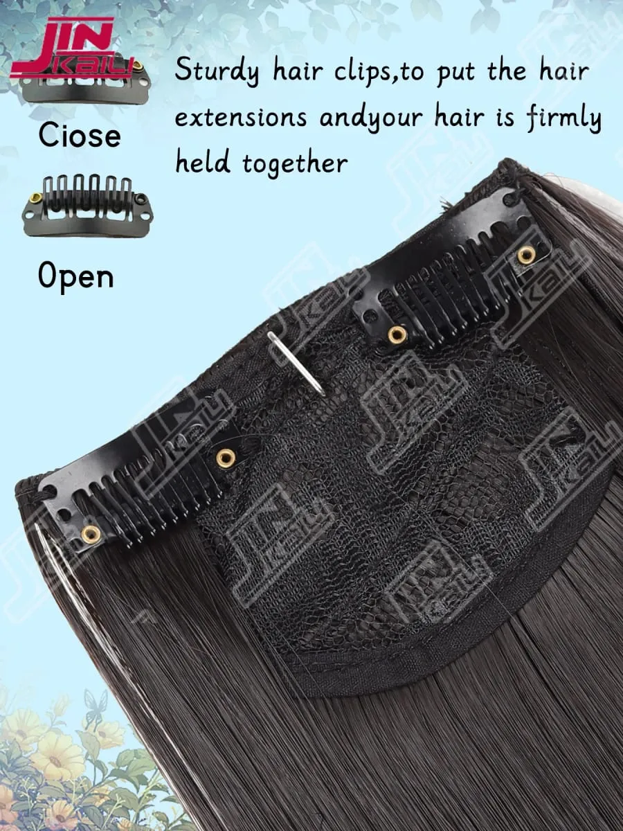 JKL Long Hair Extension Pieces Realistic Volume Boost Invisible Traceless Three Piece Set Asian Synthetic Hair Extensions — image 5