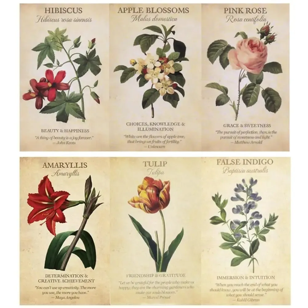Botanisk Inspiration Oracle-kort A 45 Deck Tarot Engelsk version Brætspil PDF-vejledning til personlig brug — image 4