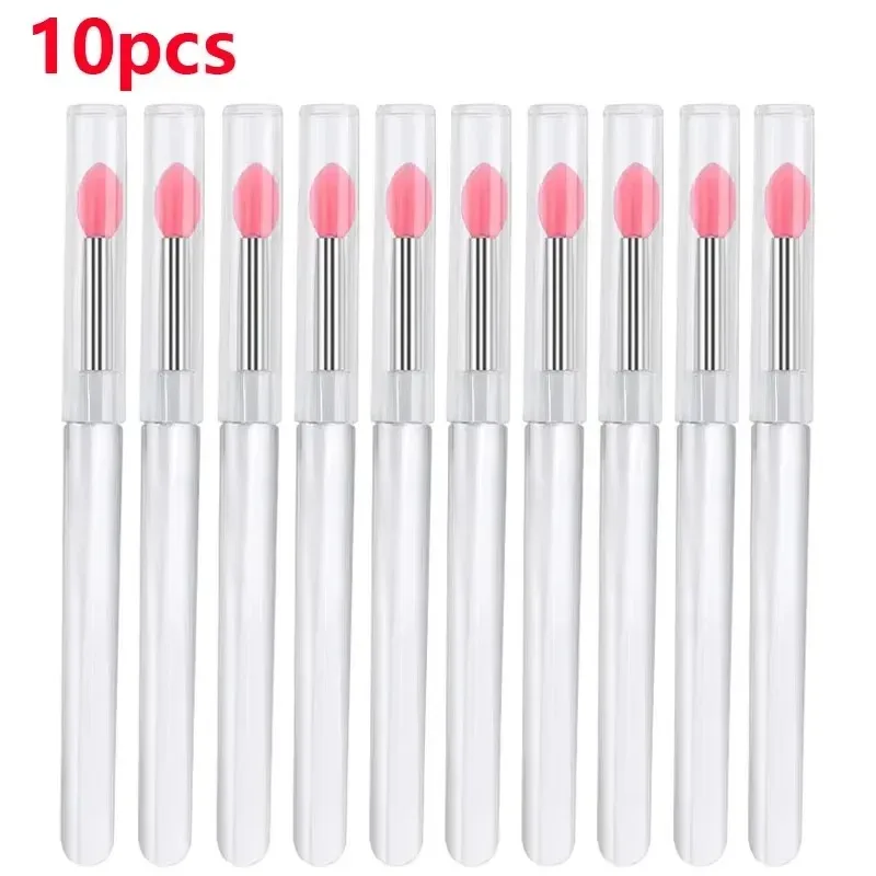 3/5/10PCS Tragbare Silikon Lippen Pinsel Mit Abdeckung Weiche Multifunktionale Lip Balm Applikator Lippenstift Lipgloss Make-Up pinsel — image 8