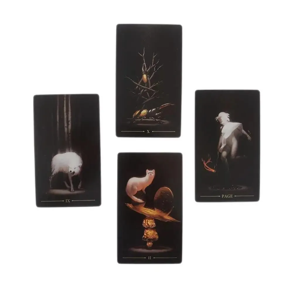 Kartu Tarot Hitam Sejati 78 Kartu Set Permainan Ramalan Hadiah Permainan Meja Peramal dan Ramalan — image 5