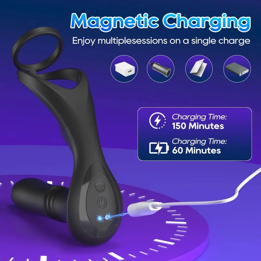 3 in 1 Stak Anale Vibrator Afstandsbediening Mannelijke Prostaat Massager Cockring Telescopische Butt Plug Stimulator Seksspeeltje voor mannen — image 5