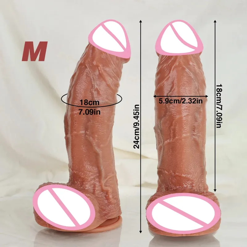 Ρεαλιστική μαλακή διπλή σιλικόνη Big Dildo Προσομοίωση δέρματος τεχνητό πέος Κολπικός αυνανισμός Βεντούζα Big Dick Γυναικείο Σεξ Παιχνίδι — image 5