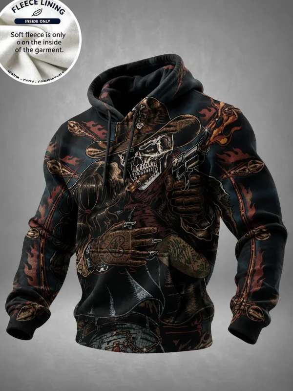 3D Print Halloween Fleece Hoodie Ghost Pumpkin Bat Spider Web Candle Graveyard Pullover Long Sleeve Kangaroo Pocket Sweatshirt — image 5