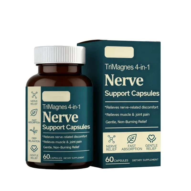 Capsule 4 in 1 di supporto nervoso al magnesio con citrato glicinato malato ed estratto di curcuma 60 CT formula ad assorbimento rapido