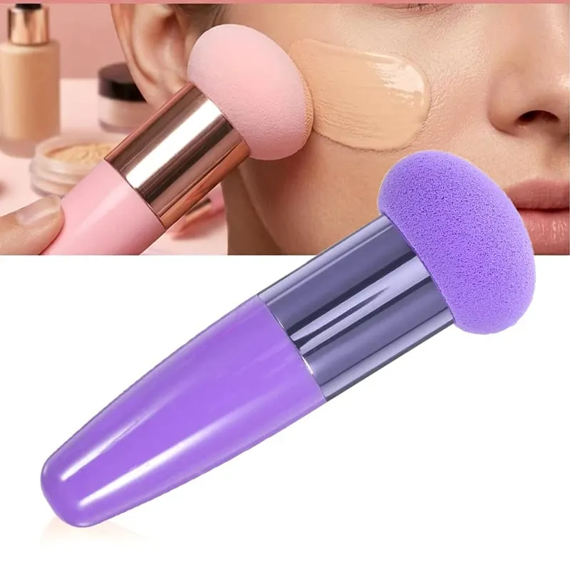 Nuovo pennello per trucco con testa a fungo, spugna per trucco di bellezza con manico, trucco per strumenti di trucco professionali per donne alla moda
