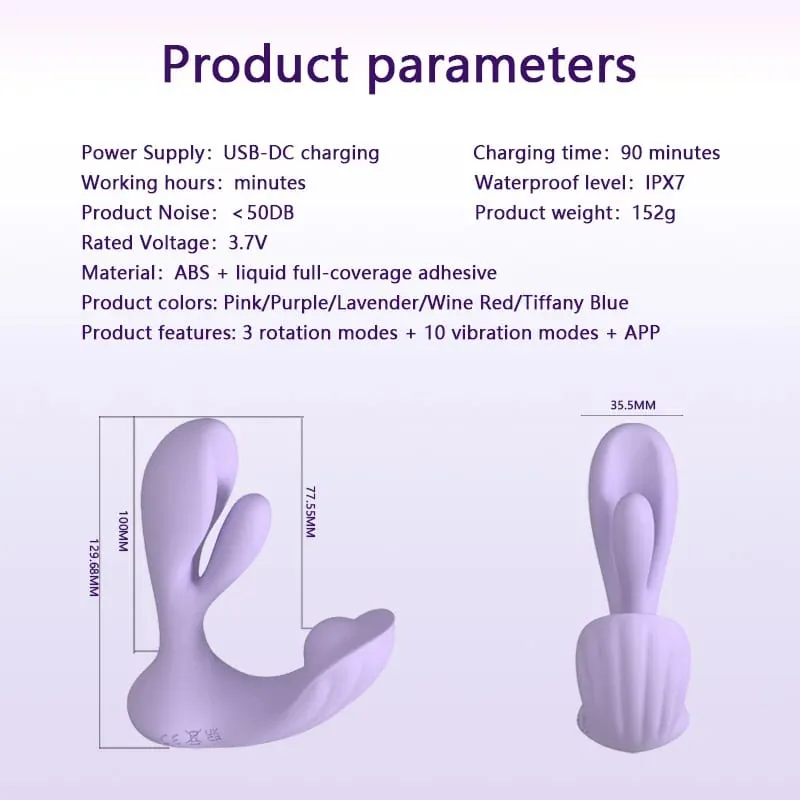 Vibromasseur point G portable pour femmes, télécommande avec application, 10 vibrations, 3 Modes de Rotation, Stimulation clitoridienne, orgasme féminin, jouet sexuel — image 5