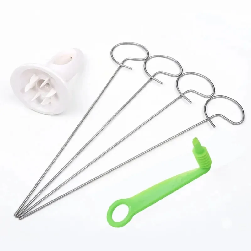 Trancheur de pommes de terre torsadé en acier inoxydable, en spirale, en plastique, coupe-pomme de terre rotatif, outil créatif pour légumes, Gadgets de cuisine, 1 ensemble — image 11