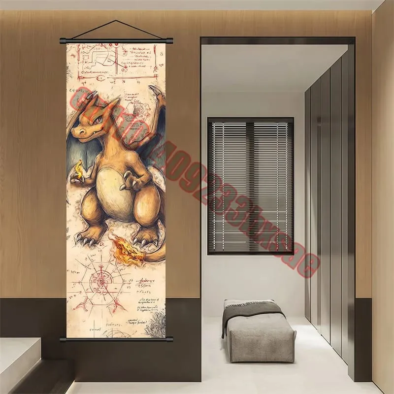 Poster Pokemon Cetakan Anime Dinding Karya Seni Gengar Gambar Lukisan Charizard Kanvas Skrol Gantung Pikachu Hiasan Bilik Rumah — image 14