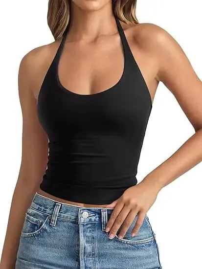 2026 Musim Semi Baru Kedatangan Gaya Amerika Eropa Warna Solid Slim Fit Cami Tank Top Wanita Trendi Hot Girl Atasan Tanpa Lengan