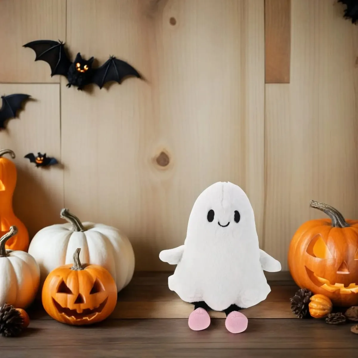 Coussin fantôme d'halloween, oreiller décoratif en peluche blanc doux, canapé-lit d'intérieur, remplissage de sac de friandises pour fête d'halloween — image 5