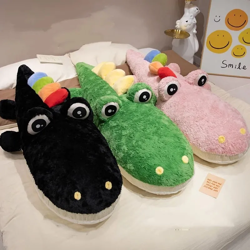 55/75cm sevimli yalan söyleyen timsah peluş yastık eğilimli duruş timsah dolması yastık çekyat şekerleme peluş oyuncak ev dekor hediye — image 2