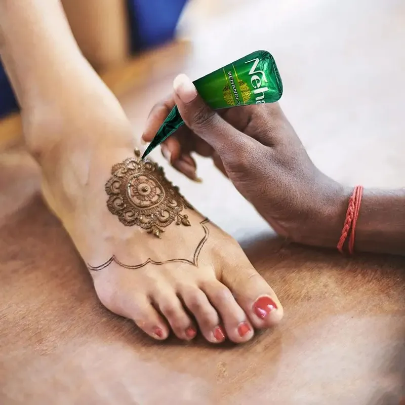 Henna Paste Cones ธรรมชาติบริสุทธิ์พืชกันน้ำยาวนานชั่วคราว Tattoo Mehndi ครีม Body Art มือวาดวาง — image 4