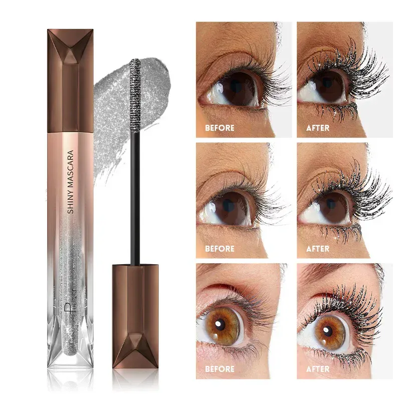 Ciglia Sopracciglio Glitter Mascara Pennello Allungamento Ciglia Colorate Blu Rosa Oro Mascara Ciglia Curling Estensione Trucco — image 2