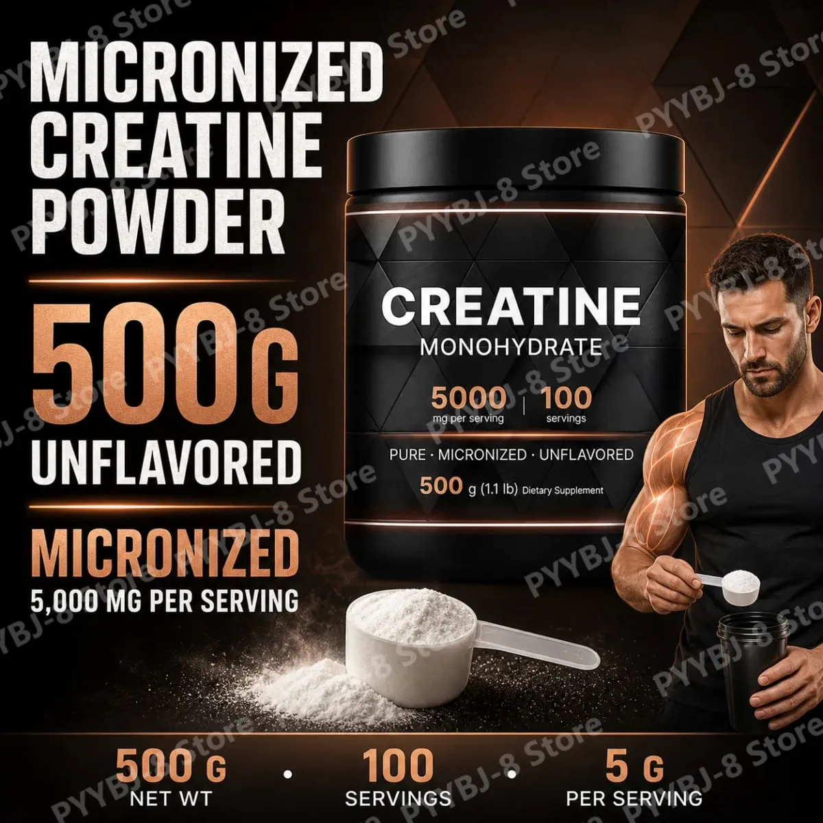 Creatine Monohydrate Powder Micronized Unflavored Training Performance Support Energy Endurance Strength 500 G(1.1lb) — image 2