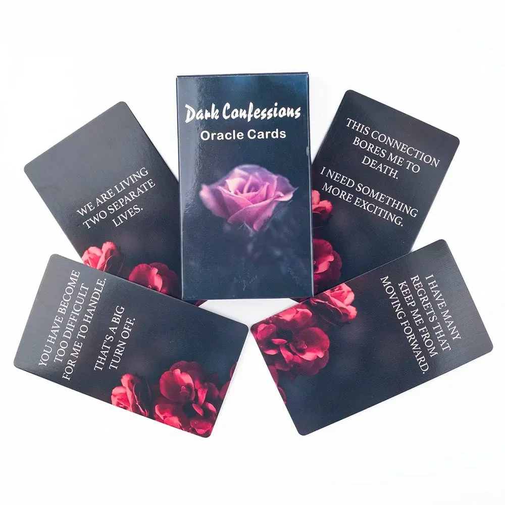 Dark Confession Oracle Cards Twin Flame Oracle Cards Love Keywords Messages Deck Dark Shadow 50Pcs Cards