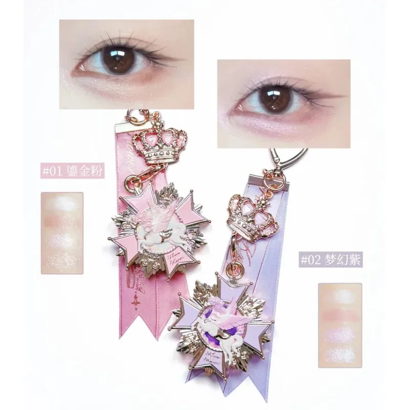 Flower Knows Knight – Palette de fards à paupières licorne, Mini accessoire de maquillage, Design fantaisie licorne, décoration de sac à cosmétiques — image 3