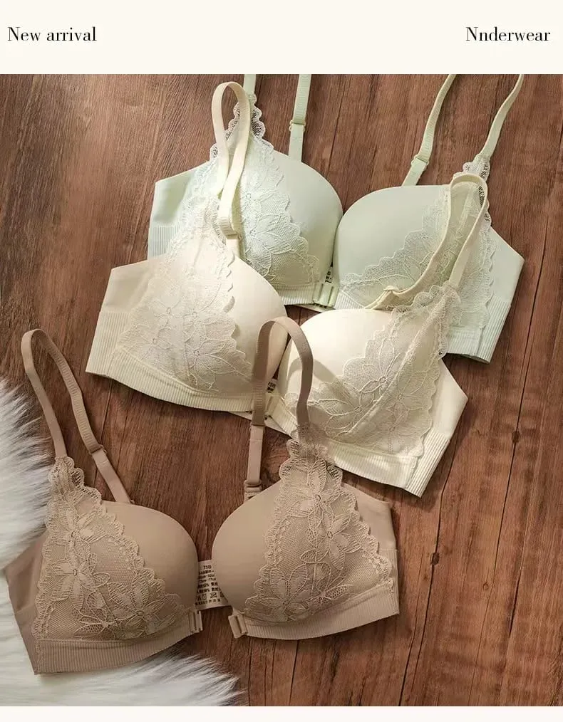 Sexy Spitze Verschluss Vorne Push-Up Bh Kleine Brust Sammeln Anti-schlaffe U-förmigen Rückenfreien Bh Dessous Für frauen — image 3