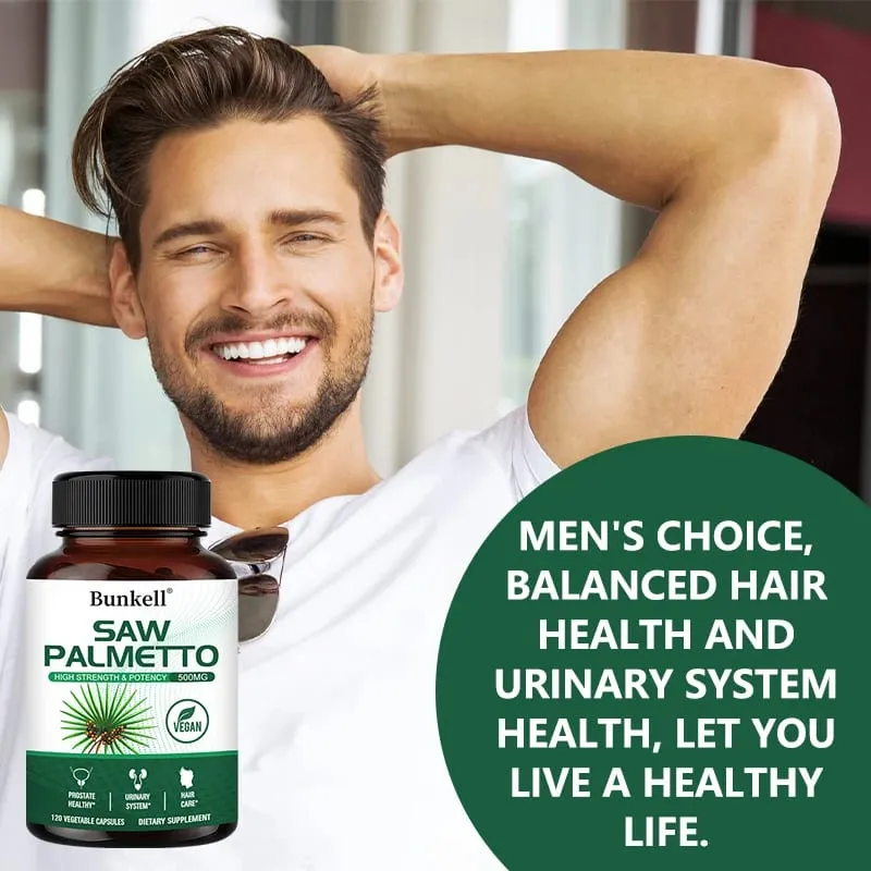 Saw Palmetto Capsules - Promotes Prostate Health Urinary Tract Support Reduces Hair Loss - Vegan — image 6