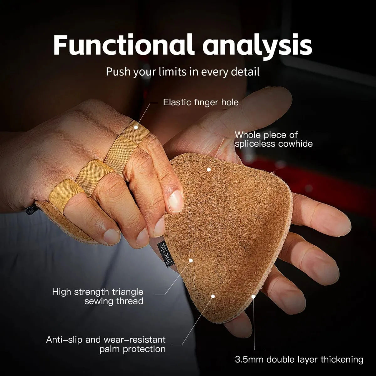Leather Weight Lifting Training Gloves Palm Protection Women Men Fitness Sports Gymnastics Grips Pull Ups Weightlifting Workout — image 6