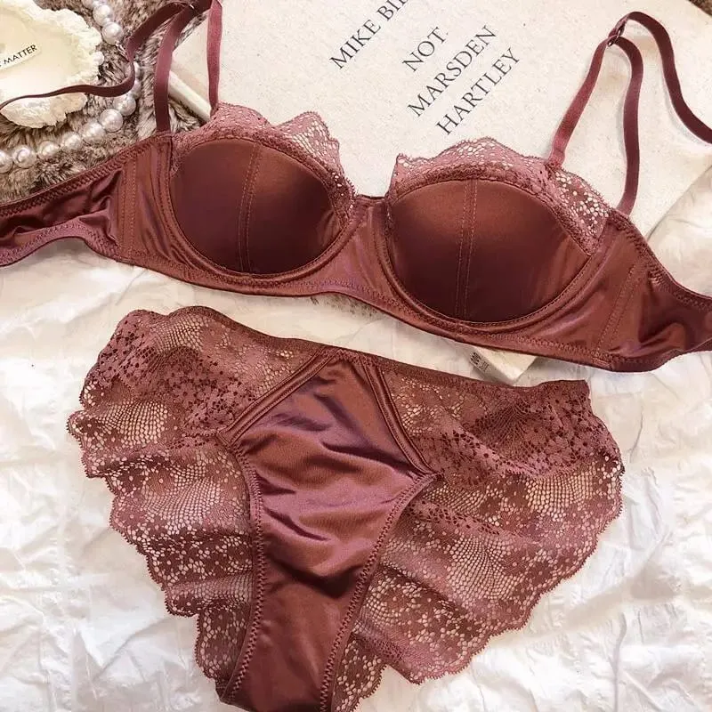 Soutien-gorge demi-tasse en dentelle française, Sexy, à armatures douces, rehausseur de petits seins, Anti-affaissement, beau dos, Lingerie pour femmes, 32-38, confort toute la journée — image 10