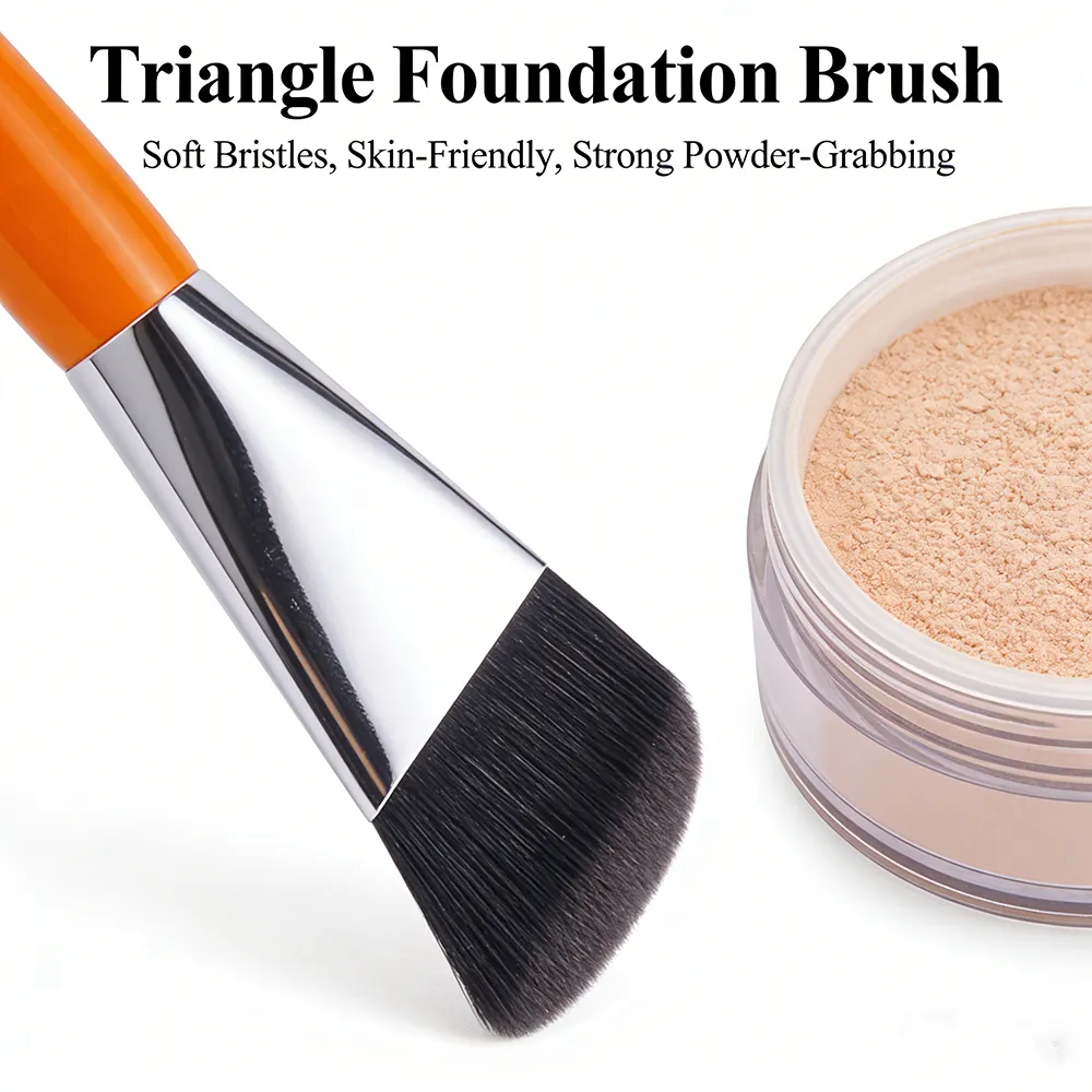 Driehoek Foundation Brush Schuine Contour Foundation Cream Vloeibare Bronzer Make-up kwasten Kristallen handvat Foundation Make Up Tool — image 3