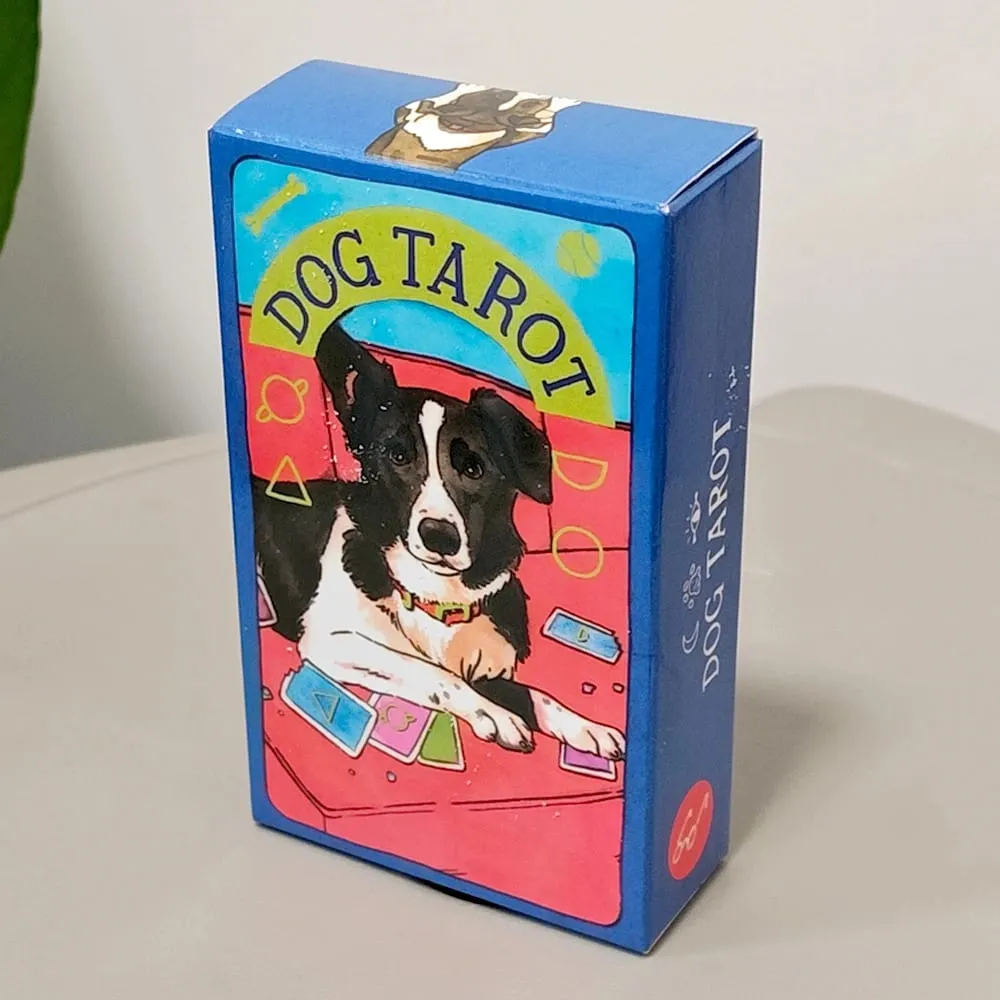10.3*6cm Dog Tarot Deck 78 Cards Based on Rider Waite System Cute Canine Watercolor Illustrations - Unique Dog Lover Gift