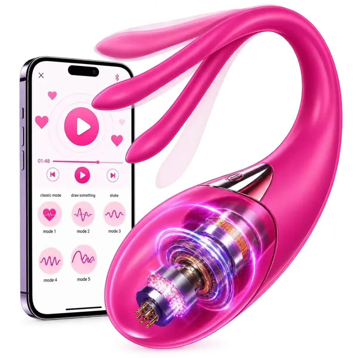 Vibromasseur œuf puissant portable, contrôle par application, stimulateur Vaginal clitoridien de Type U pour Couples, Massage du point G, jouet sexuel pour femmes de 18 ans et plus — image 1