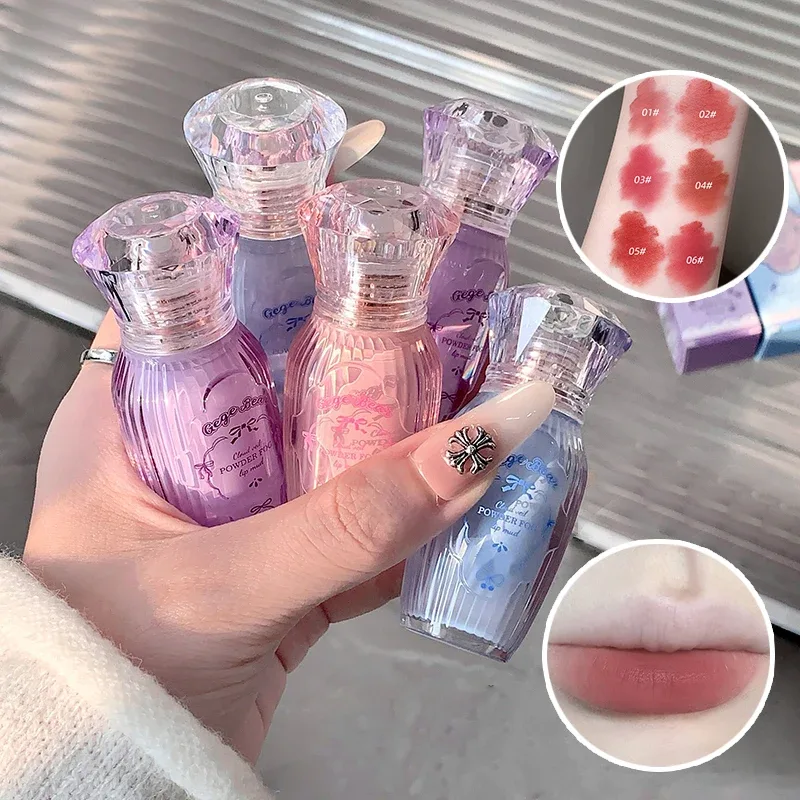 Gegebear prášek na rty bahenní matné rty s nízkou sytostí bílá rtěnka přirozená barva bez kelímku dlouhotrvající make-up bez vyblednutí — image 4