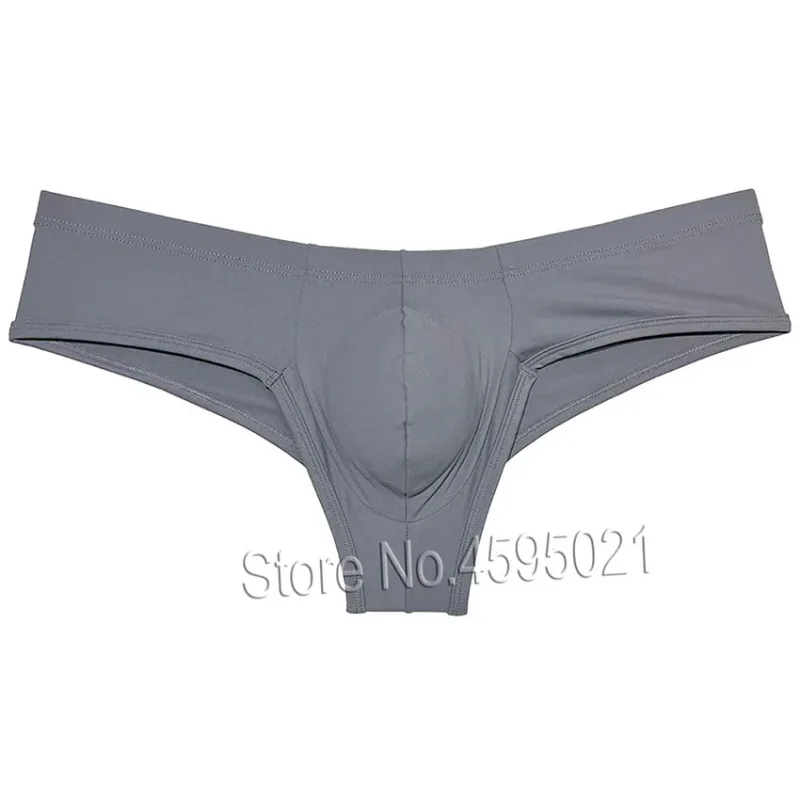 Men's Low Waist Bikini Briefs Underwear Male Bikini Enhance Pouch Boxershorts Micro Trunks Underpants Soft Briefs — image 6