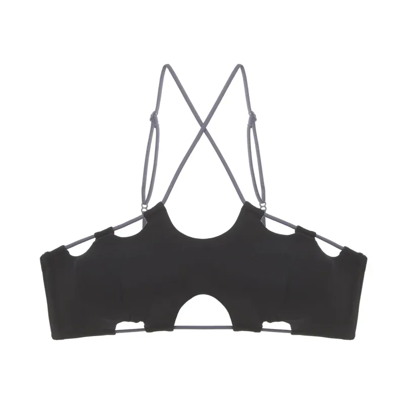 Sexet bh med hængende hals enkel ensfarvet bustier med kryds ryg uden stålring åndbar lingerietrusser dameundertøj