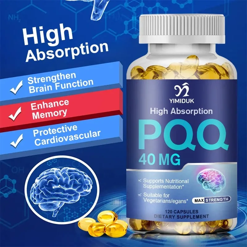 PQQ Capsules 40mg Mitochondrial Biogenesis Support Cell Brain & Heart Health Energy Boost Cognitive Function Antioxidant — image 2